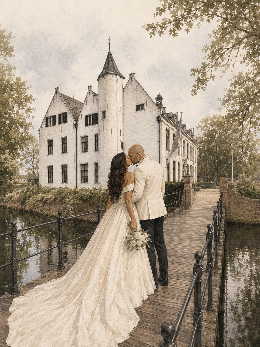 Trouwbanner van Sharon en Daniel